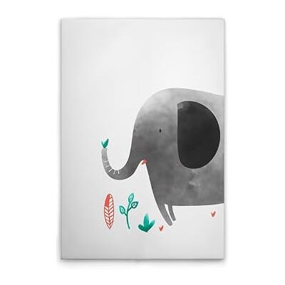 A.S. Création WTD Lienzo decorativo para habitación infantil (60 x 90 cm), diseño de elefante, color blanco y gris A.S. Création WTD Lienzo decorativo para habitación infantil (60 x 90 cm), diseño de elefante, color blanco y gris
