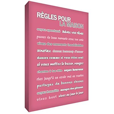 Little Helper Feel Good Art Lienzo con marco de pared estilo moderno Regla de Notre Maison Vintage rosa 91 x 60 cm Little Helper Feel Good Art Lienzo con marco de pared estilo moderno Regla de Notre Maison Vintage rosa 91 x 60 cm