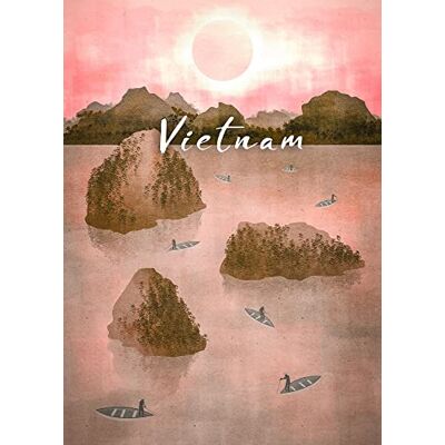 Komar Cuadro de pared vintage Vietnam, tamaño: 50 x 70 cm, póster artístico, decoración, sala de estar, dormitorio Komar Cuadro de pared vintage Vietnam, tamaño: 50 x 70 cm, póster artístico, decoración, sala de estar, dormitorio