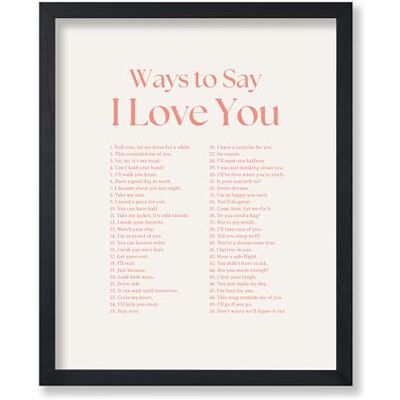 Poster Master Póster de tipografía vintage, impresión inspiradora retro, formas de decir te quiero, día de San Valentín, romántico, cita – Arte de pared sin marco de 8 x 10 pulgadas – Regalo para pareja, amigo – Poster Master Póster de tipografía vintage, impresión inspiradora retro, formas de decir te quiero, día de San Valentín, romántico, cita – Arte de pared sin marco de 8 x 10 pulgadas – Regalo para pareja, amigo –