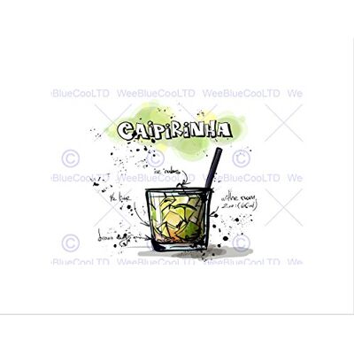 Wee Blue Coo Pintura para Pared, diseño de Receta de cóctel con Alcohol Wee Blue Coo Pintura para Pared, diseño de Receta de cóctel con Alcohol