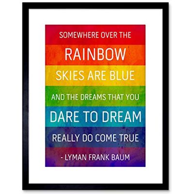 Wee Blue Coo Somewhere Over Rainbow Frank Baum Quote Grunge Framed Wall Art Print Decoración de la pared del cartel enmarcado impresión 9x7 pulgadas Wee Blue Coo Somewhere Over Rainbow Frank Baum Quote Grunge Framed Wall Art Print Decoración de la pared del cartel enmarcado impresión 9x7 pulgadas