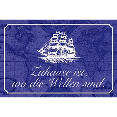 Schatzmix Blechschild Spruch Zuhause wo Die Wellen Sind. Metallschild Deko 20x30 Tin Sign Señal metálica, hojalata, Multicolor, 20_x_30_cm Schatzmix Blechschild Spruch Zuhause wo Die Wellen Sind. Metallschild Deko 20x30 Tin Sign Señal metálica, hojalata, Multicolor, 20_x_30_cm