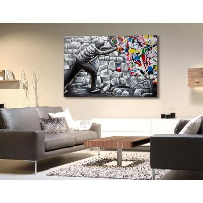 Gilde Cuadro decorativo grande XXL para salón – Imagen metálica graffiti diseño 3D efecto graffiti – multicolor gris multicolor – 120 x 80 cm Gilde Cuadro decorativo grande XXL para salón – Imagen metálica graffiti diseño 3D efecto graffiti – multicolor gris multicolor – 120 x 80 cm
