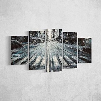 Homemania Cuadro Ciudad, Multicolor, 100 X 3 X 60 Cm, 5 Piezas Homemania Cuadro Ciudad, Multicolor, 100 X 3 X 60 Cm, 5 Piezas