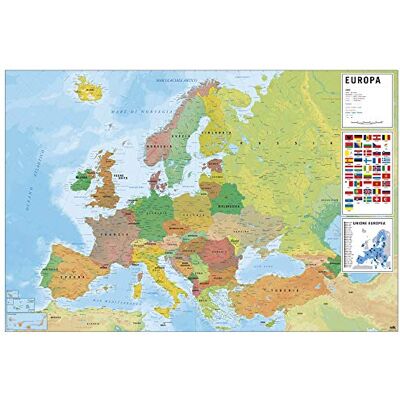 Grupo Erik Póster Mapa Europa Ita Fisico Politico, Multicolor (61x91,5 cm) Grupo Erik Póster Mapa Europa Ita Fisico Politico, Multicolor (61x91,5 cm)
