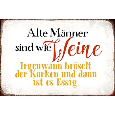 Schatzmix Blechschild Spruch Alte Männer Sind wie Weine Metallschild 20x30 Deko Tin Sign Señal metálica, hojalata, Multicolor, 20 x 30 cm Schatzmix Blechschild Spruch Alte Männer Sind wie Weine Metallschild 20x30 Deko Tin Sign Señal metálica, hojalata, Multicolor, 20 x 30 cm