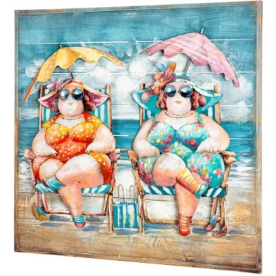Gilde Cuadro de pared "Sun Ladies madera y metal 80 x 80 cm Material: madera (pincho), metal. Diseño: mujer, playa, multicolor. Imagen en relieve 3D hecha a mano, Gallery. Gilde Cuadro de pared "Sun Ladies madera y metal 80 x 80 cm Material: madera (pincho), metal. Diseño: mujer, playa, multicolor. Imagen en relieve 3D hecha a mano, Gallery.