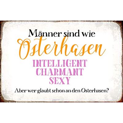 Schatzmix Blechschild Spruch Männer Sind wie Osterhasen Metallschild 20x30 Deko Tin Sign Señal metálica, hojalata, Multicolor, 20 x 30 cm Schatzmix Blechschild Spruch Männer Sind wie Osterhasen Metallschild 20x30 Deko Tin Sign Señal metálica, hojalata, Multicolor, 20 x 30 cm