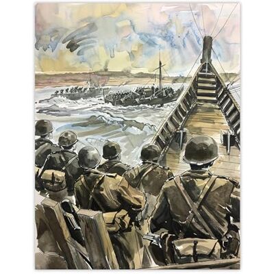 Artery8 War Military Normandy Landing D Day Watercolour Man Cave Large Wall Art Poster Print Thick Paper 18X24 Inch Artery8 War Military Normandy Landing D Day Watercolour Man Cave Large Wall Art Poster Print Thick Paper 18X24 Inch