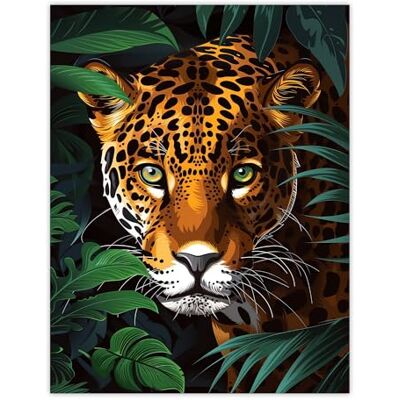 Artery8 Powerful Jaguar Lurking In Jungle Plants Painting Living Room Large Wall Art Poster Print Thick Paper 18X24 Inch Artery8 Powerful Jaguar Lurking In Jungle Plants Painting Living Room Large Wall Art Poster Print Thick Paper 18X24 Inch