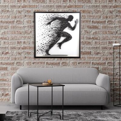 Gilde Cuadro Sprint MDF negro estructurado cuadrado 80 x 80 x 6 cm Gilde Cuadro Sprint MDF negro estructurado cuadrado 80 x 80 x 6 cm