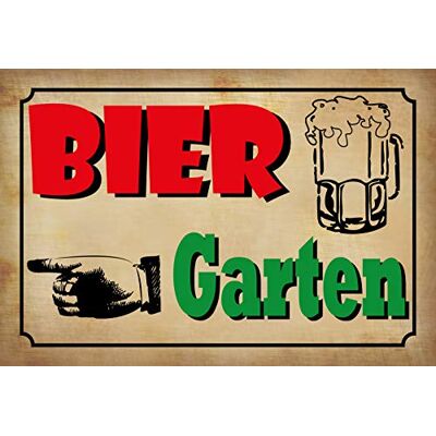 Schatzmix Blechschild Bier Garten Linke Hand beiges Metallschild 20x30 Deko Tin Sign Señal metálica, hojalata, Multicolor, 20 x 30 cm Schatzmix Blechschild Bier Garten Linke Hand beiges Metallschild 20x30 Deko Tin Sign Señal metálica, hojalata, Multicolor, 20 x 30 cm