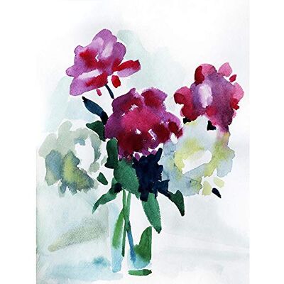 Wee Blue Coo Flower Watercolour Peonies Art Print Poster Wall Decor 12X16 Inch Wee Blue Coo Flower Watercolour Peonies Art Print Poster Wall Decor 12X16 Inch