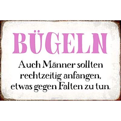 Schatzmix Blechschild Spruch etwas gegen Falten tun Metallschild 20x30 Deko Tin Sign Señal metálica, hojalata, Multicolor, 20 x 30 cm Schatzmix Blechschild Spruch etwas gegen Falten tun Metallschild 20x30 Deko Tin Sign Señal metálica, hojalata, Multicolor, 20 x 30 cm