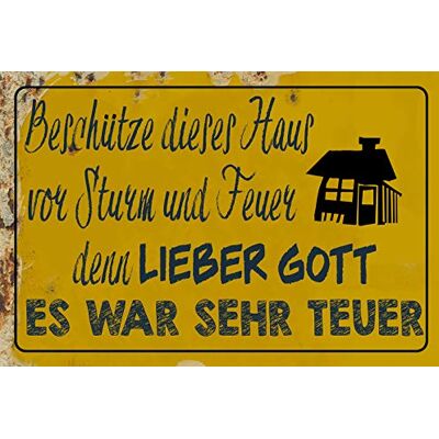 Schatzmix Blechschild Spruch Beschütze Dieses Haus VOR Sturm u. Feuer 20x30 Deko Tin Sign Señal metálica, hojalata, Multicolor, 20 x 30 cm Schatzmix Blechschild Spruch Beschütze Dieses Haus VOR Sturm u. Feuer 20x30 Deko Tin Sign Señal metálica, hojalata, Multicolor, 20 x 30 cm