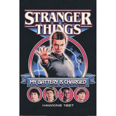 Pyramid Póster de Stranger Things 5 (My Battery Is Charged) de 91,5 cm x 61 cm, con licencia oficial de Netflix, tamaño único Pyramid Póster de Stranger Things 5 (My Battery Is Charged) de 91,5 cm x 61 cm, con licencia oficial de Netflix, tamaño único