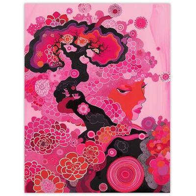 Artery8 Gaia Hot Pink Conceptual Folk Floral Painting Living Room Large Wall Art Poster Print Thick Paper 18X24 Inch Artery8 Gaia Hot Pink Conceptual Folk Floral Painting Living Room Large Wall Art Poster Print Thick Paper 18X24 Inch