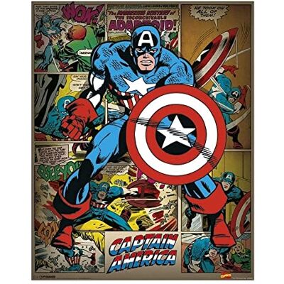 Pyramid International Mini póster de Capitán América de Marvel Comics, plástico/cristal, multicolor, 40 x 50 x 1,3 cm Pyramid International Mini póster de Capitán América de Marvel Comics, plástico/cristal, multicolor, 40 x 50 x 1,3 cm