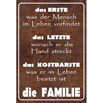 Schatzmix Blechschild Spruch Die Familie Metallschild 20x30 Deko Tin Sign Señal metálica, hojalata, Multicolor, 20 x 30 cm Schatzmix Blechschild Spruch Die Familie Metallschild 20x30 Deko Tin Sign Señal metálica, hojalata, Multicolor, 20 x 30 cm