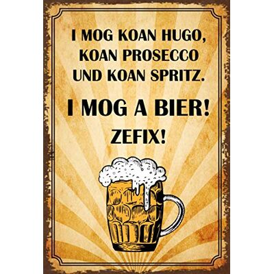 Schatzmix Blechschild I Mog a Bier Zerfix Metallschild 20x30 cm Wanddeko Tin Sign Señal metálica, hojalata, Multicolor, 20 x 30 cm Schatzmix Blechschild I Mog a Bier Zerfix Metallschild 20x30 cm Wanddeko Tin Sign Señal metálica, hojalata, Multicolor, 20 x 30 cm