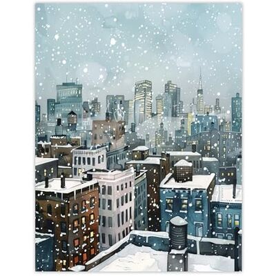Artery8 New York City Rooftops Winter Snow Cityscape Living Room Large Wall Art Poster Print Thick Paper 18X24 Inch Artery8 New York City Rooftops Winter Snow Cityscape Living Room Large Wall Art Poster Print Thick Paper 18X24 Inch