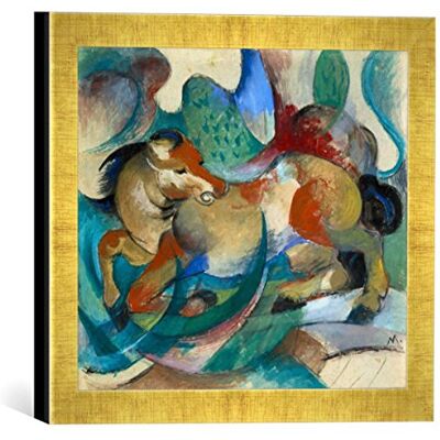 Kunst für Alle ' – Fotografía enmarcada de Franz Marc, de Caballo Spring Impresión handgefertigten imágenes de Marco, 30 x 30 cm, Oro Raya Kunst für Alle ' – Fotografía enmarcada de Franz Marc, de Caballo Spring Impresión handgefertigten imágenes de Marco, 30 x 30 cm, Oro Raya