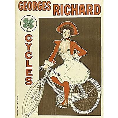 ART Póster de George Richard Cycles Paris Bicycle Vintage Anuncio sin Marco para la Pared, decoración del hogar Premium ART Póster de George Richard Cycles Paris Bicycle Vintage Anuncio sin Marco para la Pared, decoración del hogar Premium