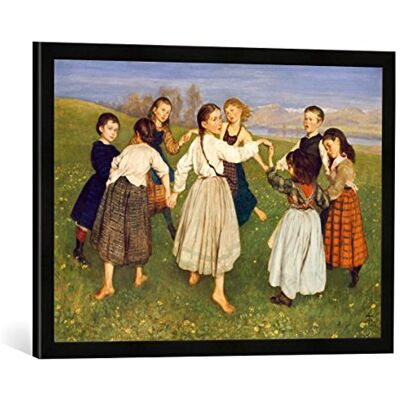 Kunst für Alle ' – Fotografía enmarcada de Hans Thoma Niños reigen, de impresión handgefertigten imágenes de Marco, 70 x 50 cm, Color Negro Mate Kunst für Alle ' – Fotografía enmarcada de Hans Thoma Niños reigen, de impresión handgefertigten imágenes de Marco, 70 x 50 cm, Color Negro Mate