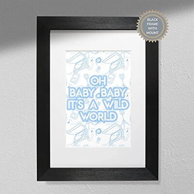 Hygge Creations Impresión de cita de la canción de Oh Baby Baby, It's A Wild World Print Póster de la letra de la canción de Mr. Big A4 Hygge Creations Impresión de cita de la canción de Oh Baby Baby, It's A Wild World Print Póster de la letra de la canción de Mr. Big A4