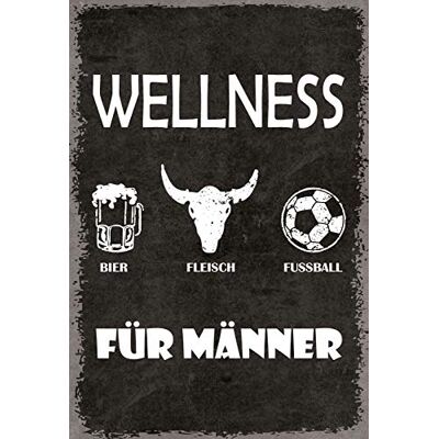 Schatzmix Blechschild Spruch Wellness für Männer Metallschild 20x30 Deko Tin Sign Señal metálica, hojalata, Multicolor, 20 x 30 cm Schatzmix Blechschild Spruch Wellness für Männer Metallschild 20x30 Deko Tin Sign Señal metálica, hojalata, Multicolor, 20 x 30 cm