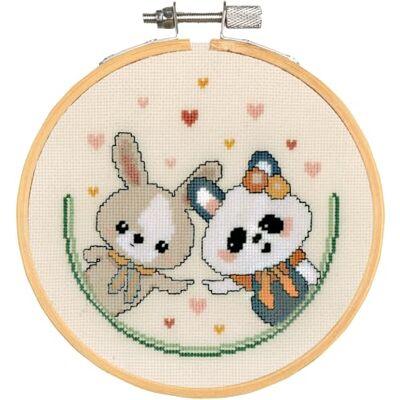 Vervaco Kit De Punto De Cruz Cuadro Con Aro PANDA Y CONEJITO AMOR Decoracion DIY Creativo Kit Manualidades Arte De Pared Bordar Kit Principiantes Regalo ca. 16 x 16 cm Cross Stitch Embroidery Vervaco Kit De Punto De Cruz Cuadro Con Aro PANDA Y CONEJITO AMOR Decoracion DIY Creativo Kit Manualidades Arte De Pared Bordar Kit Principiantes Regalo ca. 16 x 16 cm Cross Stitch Embroidery