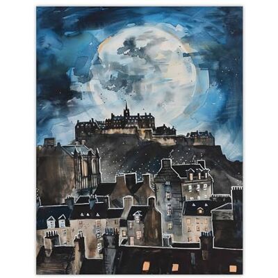 Artery8 Full Moon Night Edinburgh Castle Conceptual Art Living Room Large Wall Art Poster Print Thick Paper 18X24 Inch Artery8 Full Moon Night Edinburgh Castle Conceptual Art Living Room Large Wall Art Poster Print Thick Paper 18X24 Inch