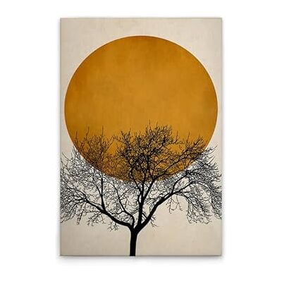 A.S. Création WTD Lienzo decorativo (60 x 90 cm), diseño de árbol con luna, color dorado y negro A.S. Création WTD Lienzo decorativo (60 x 90 cm), diseño de árbol con luna, color dorado y negro