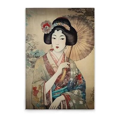 A.S. Création WTD Lienzo decorativo (60 x 90 cm), diseño de geisha asiática, color beige A.S. Création WTD Lienzo decorativo (60 x 90 cm), diseño de geisha asiática, color beige
