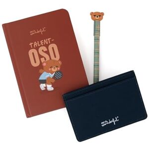 Mr. Wonderful Kit de Regalo Bo-Bo Oso – Libreta A6, Tarjetero y Bolígrafo Borrable – TALENT-OSO Mr. Wonderful Kit de Regalo Bo-Bo Oso – Libreta A6, Tarjetero y Bolígrafo Borrable – TALENT-OSO