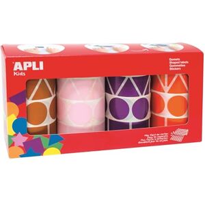 APLI Kids 11913-Pack rollos de gomets geométricos XL marrón, rosa, lila y naranja, Surtido, 4 u. APLI Kids 11913-Pack rollos de gomets geométricos XL marrón, rosa, lila y naranja, Surtido, 4 u.