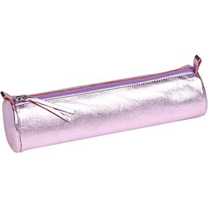 Clairefontaine Escuela redonda rosa efecto iridiscente Ø5,5 x 22 cm de piel auténtica de cordero I Suministro escolar I Estuche de lápices de colores I Estuche para lápices de plumas I Clairefontaine Escuela redonda rosa efecto iridiscente Ø5,5 x 22 cm de piel auténtica de cordero I Suministro escolar I Estuche de lápices de colores I Estuche para lápices de plumas I