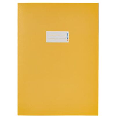 HERMA Sobres de papel A4 amarillo, 10 unidades, fundas para cuadernos con campo de rotulación de papel reciclado fuerte y colores ricos, juego de fundas para cuadernos escolares, de colores HERMA Sobres de papel A4 amarillo, 10 unidades, fundas para cuadernos con campo de rotulación de papel reciclado fuerte y colores ricos, juego de fundas para cuadernos escolares, de colores