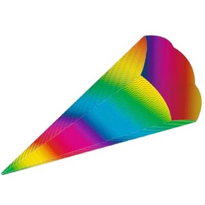 Ursus 9740099F Conos escolares 3D lisos, arco iris, piezas en bruto de cartón ondulado 3D de 260 g/m², 5 piezas, altura aprox. 41 cm, diámetro aprox. 15 cm, para hacer un cono escolar DIY Ursus 9740099F Conos escolares 3D lisos, arco iris, piezas en bruto de cartón ondulado 3D de 260 g/m², 5 piezas, altura aprox. 41 cm, diámetro aprox. 15 cm, para hacer un cono escolar DIY