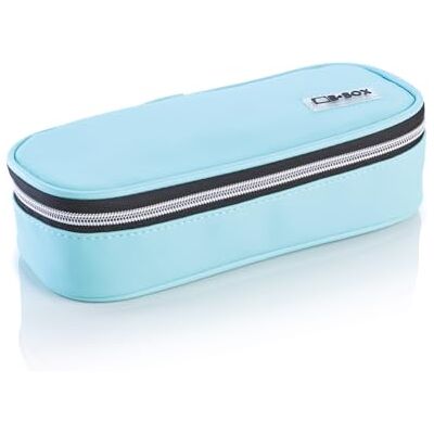 Favorit Estuche Escolar Ovalado Azul Claro, 24 cm x 9,5 cm, Altura 6 cm, con Cremallera Plateada, Relleno de Productos Stabilo, Plateado y Negro, Oval Azul Claro Favorit Estuche Escolar Ovalado Azul Claro, 24 cm x 9,5 cm, Altura 6 cm, con Cremallera Plateada, Relleno de Productos Stabilo, Plateado y Negro, Oval Azul Claro