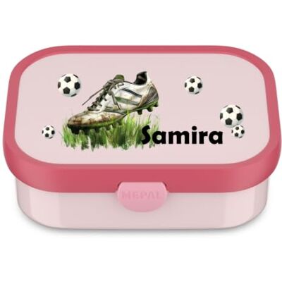 Mepal Fiambrera personalizada Campus, bento con compartimentos para fútbol con nombre, rosa Mepal Fiambrera personalizada Campus, bento con compartimentos para fútbol con nombre, rosa