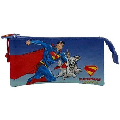 CYPBRANDS Superman, Estuche, Portatodo, Material Escolar, Color Azul, Producto Oficial CYPBRANDS Superman, Estuche, Portatodo, Material Escolar, Color Azul, Producto Oficial