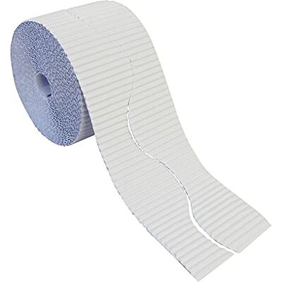 Bright Ideas Rollo de borde corrugado para exhibiciones escolares, blanco, 57 mm x 7,5 m (15 m cuando está dividido), Bright Ideas Rollo de borde corrugado para exhibiciones escolares, blanco, 57 mm x 7,5 m (15 m cuando está dividido),