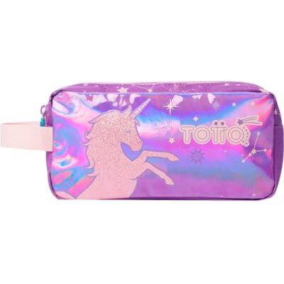 TOTTO Estuche Escolar Dos Compartimentos, Modelo Unispace, Estuche Grande, Dimensiones 24 x 12 x 10 cm, Asa Lateral, con Identificador en Parte Posterior, Compacto y Resistente, Color Morado TOTTO Estuche Escolar Dos Compartimentos, Modelo Unispace, Estuche Grande, Dimensiones 24 x 12 x 10 cm, Asa Lateral, con Identificador en Parte Posterior, Compacto y Resistente, Color Morado