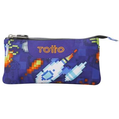 TOTTO Estuche Escolar 3 Compartimentos, Modelo Tablero, Estuche Grande, Dimensiones 22 x 11 x 3.5 cm, Una Cremallera, Tejido Resistente y Repelente a Líquidos, Estampado Space Blue TOTTO Estuche Escolar 3 Compartimentos, Modelo Tablero, Estuche Grande, Dimensiones 22 x 11 x 3.5 cm, Una Cremallera, Tejido Resistente y Repelente a Líquidos, Estampado Space Blue