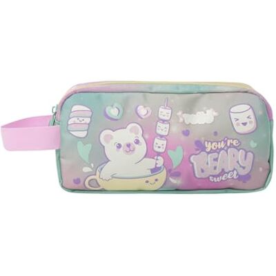 TOTTO Estuche Escolar Dos Compartimentos, Modelo Mellow, Estuche Grande, Dimensiones 23 x 12 x 9 cm, Asa Lateral, con Identificador en Parte Posterior, Compacto y Resistente, Estampado Rosa TOTTO Estuche Escolar Dos Compartimentos, Modelo Mellow, Estuche Grande, Dimensiones 23 x 12 x 9 cm, Asa Lateral, con Identificador en Parte Posterior, Compacto y Resistente, Estampado Rosa