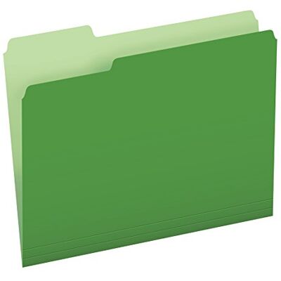 Pendaflex Carpetas de archivos de dos tonos, tamaño carta, corte 1/3, verde brillante, 100 por caja () Pendaflex Carpetas de archivos de dos tonos, tamaño carta, corte 1/3, verde brillante, 100 por caja ()