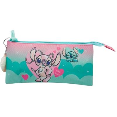 TOYBAGS Estuche Escolar Triple Angel & Stitch – Interior Forrado y Cierre de Cremallera – Portatodo con 3 Compartimientos 11.5 x 23.5 x 3 cm TOYBAGS Estuche Escolar Triple Angel & Stitch – Interior Forrado y Cierre de Cremallera – Portatodo con 3 Compartimientos 11.5 x 23.5 x 3 cm