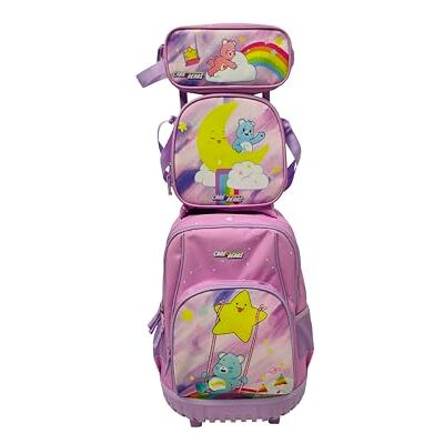 CYPBRANDS Set Trolley Compacto, Escolar, Viaje, 3 Pcs,Lonchera, Estuche, Color Rosa, Producto Oficial, Care Bears CYPBRANDS Set Trolley Compacto, Escolar, Viaje, 3 Pcs,Lonchera, Estuche, Color Rosa, Producto Oficial, Care Bears